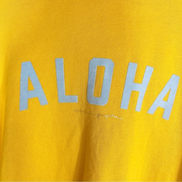 SPIRITIAL GANGSTER Yellow Hooded Cropped Lightweight Hoodie "ALOHA" Size Small - Picture 6 of 9